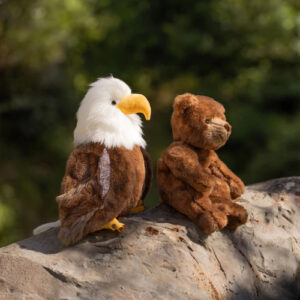 Bear and parrot soft toy